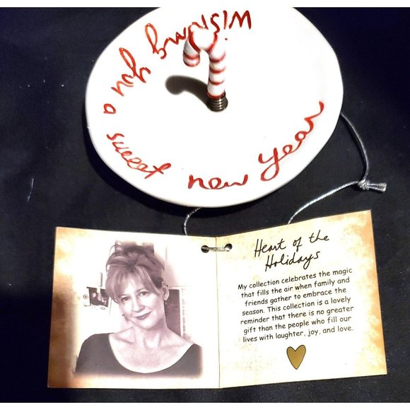 Dept 56 Christmas decoration figurine DISH & LID Wishing You a Sweet New Year - Picture 10 of 12